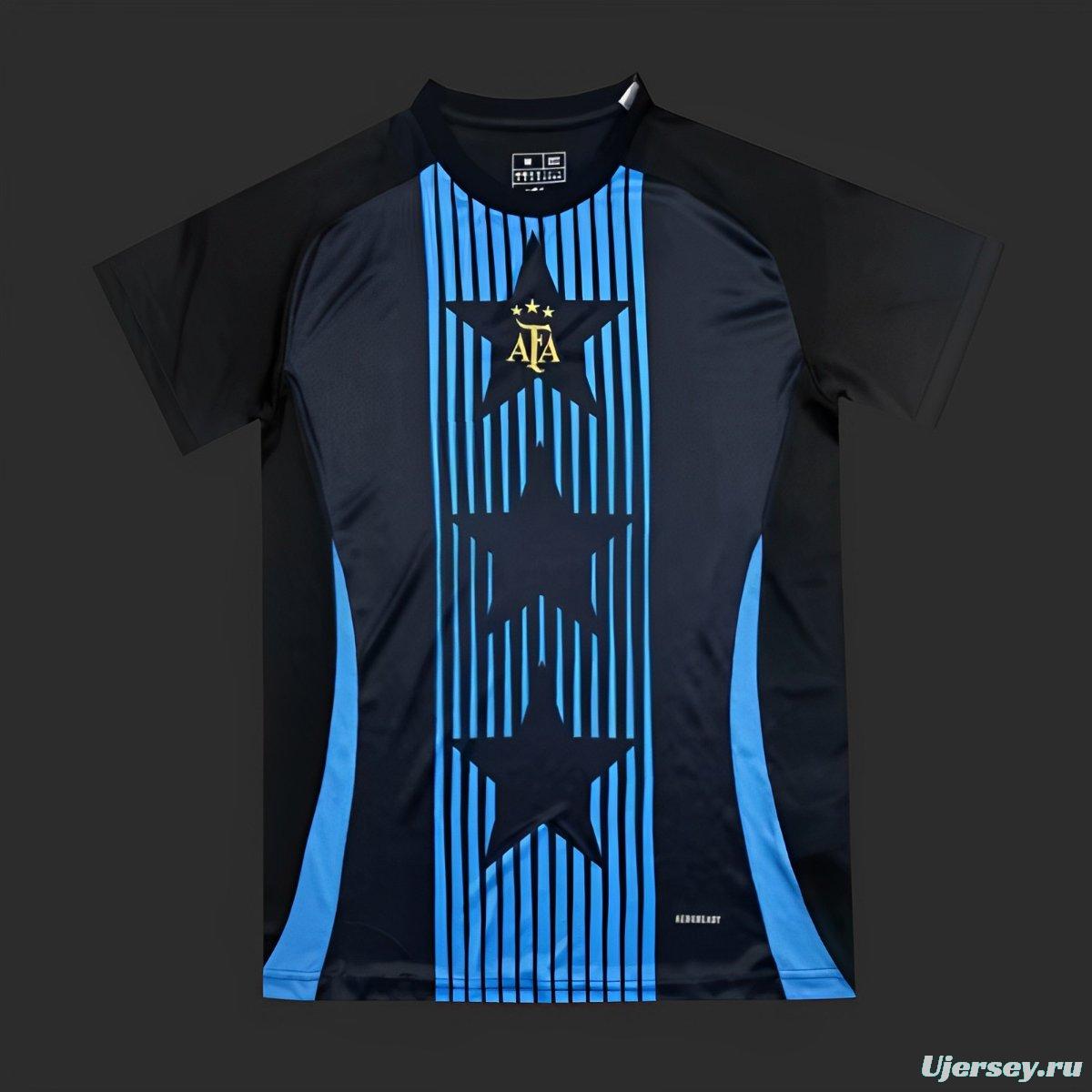 2024  Argentina Copa America Light Blue Stripes Pre-Match Jersey