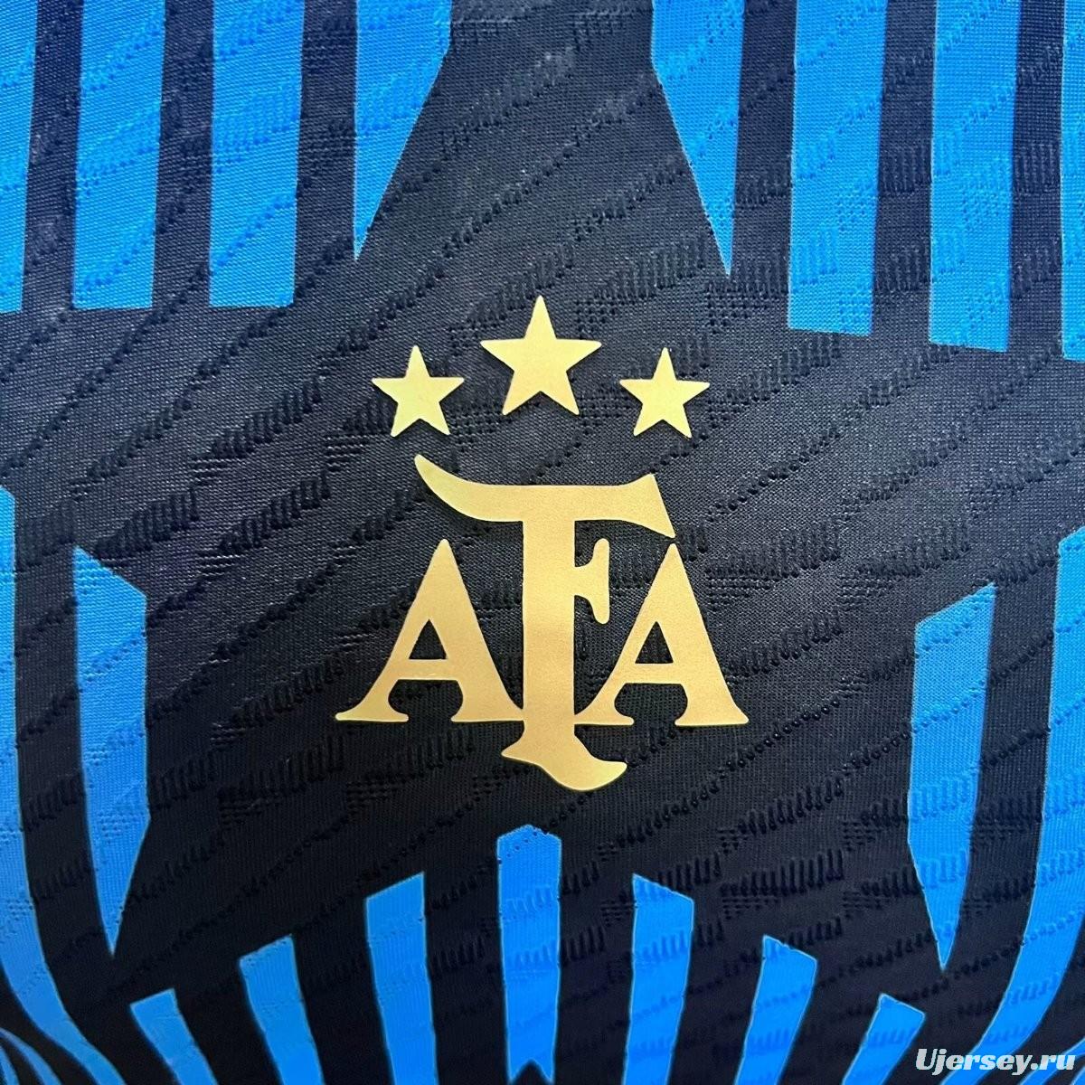 Player Version 2024 Argentina Copa America Light Blue Stripes Pre-Match Jersey