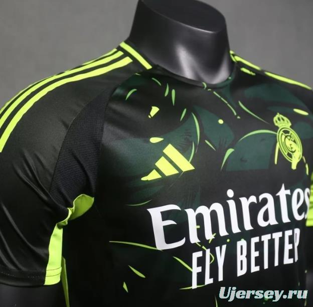 Player Version 24/25 Real Madrid Black/Green Special Pattern Pre-Match Jersey