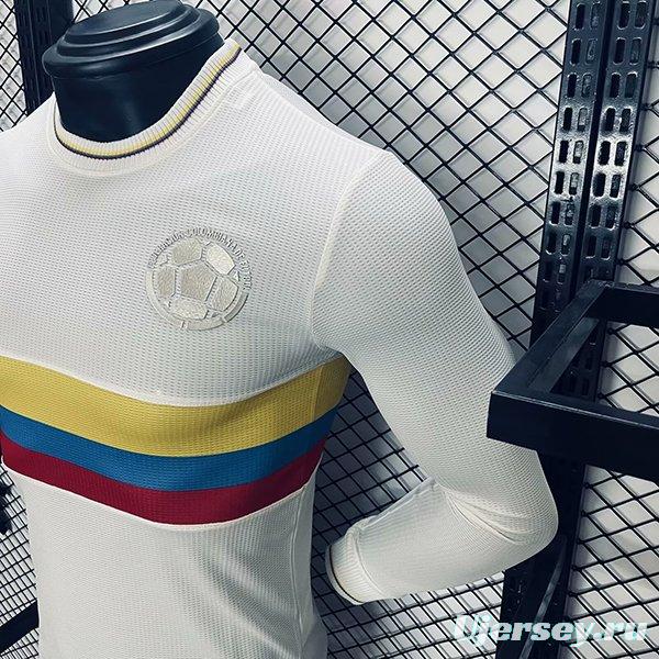 Player Version 2024 Colombia White 120Th Anniversary Long Sleeve Jersey