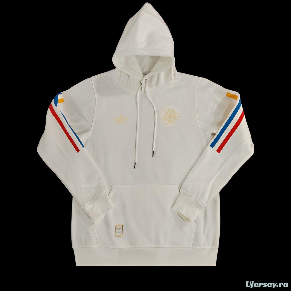 2024 Colombia 120th Black/Navy/Grey/Beige/White Hoodie With Golden Badge