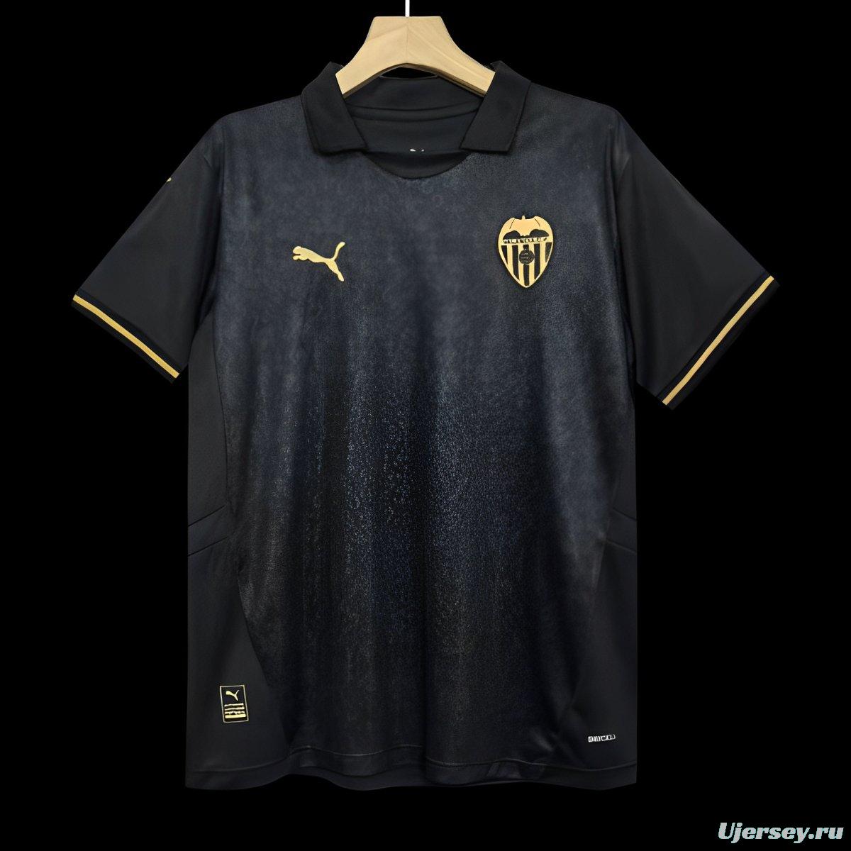 24/25 Valencia Away Black Jersey-NO Sponsor