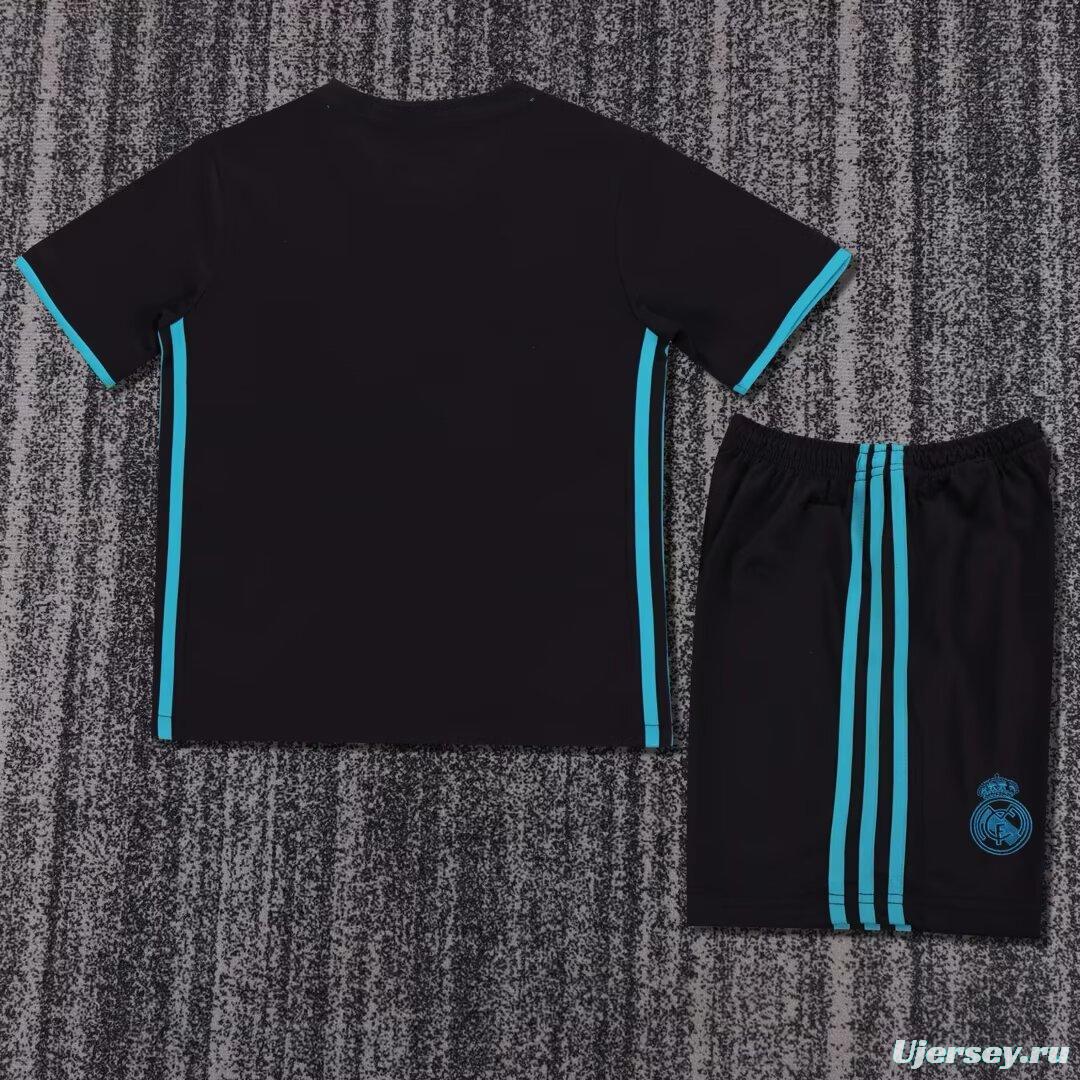 Retro Kids 17/18 Real Madrid Away Black Jersey