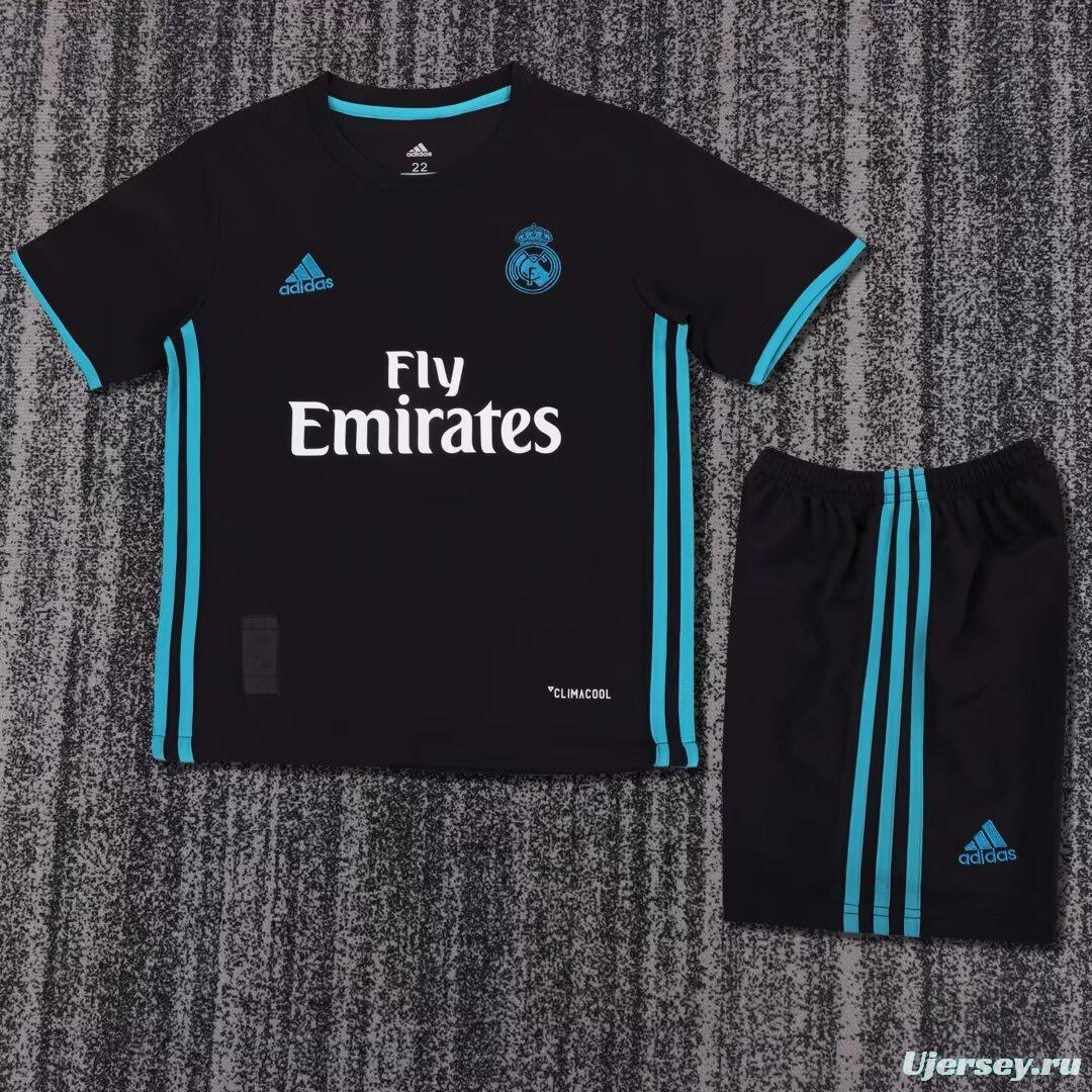 Retro Kids 17/18 Real Madrid Away Black Jersey