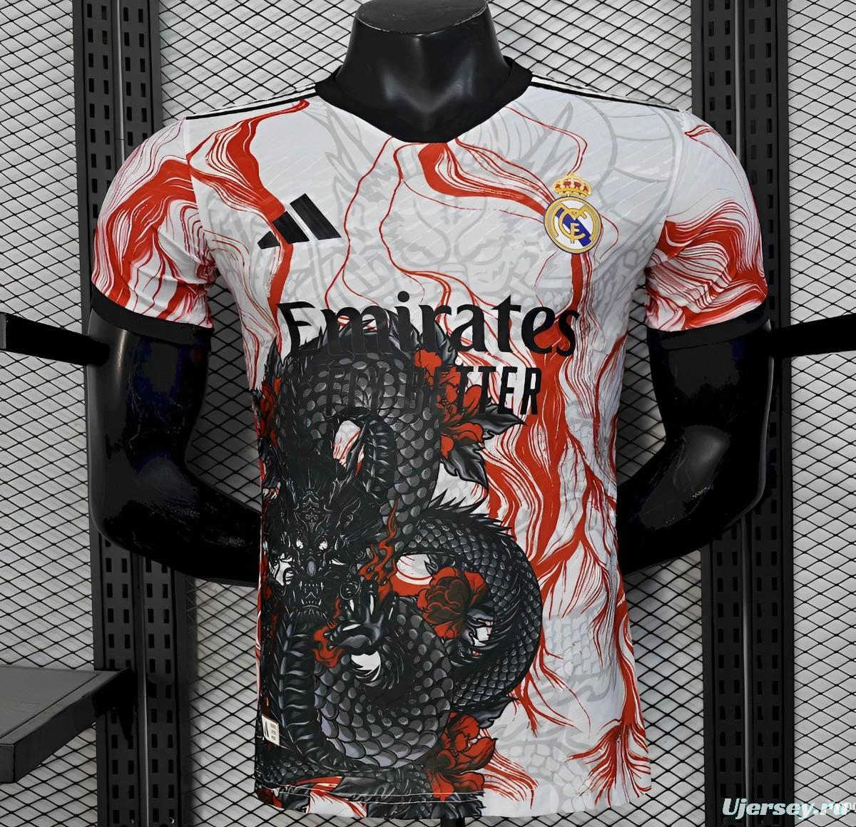 25/26 Player Version Real Madrid White Black Dragon Special Edition Jersey