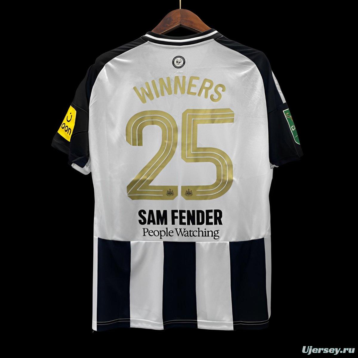 24/25 Newcastle United  CARABAO CUP Final EFL Customized  VS Liverpool Home Jersey