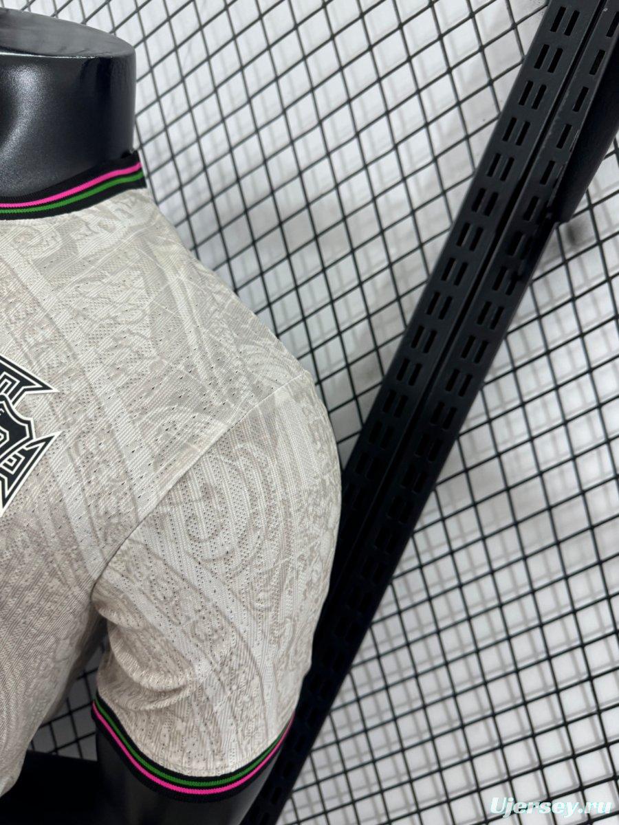 Player Version 2025 Portugal Away White with Subtle Pattern Jersey