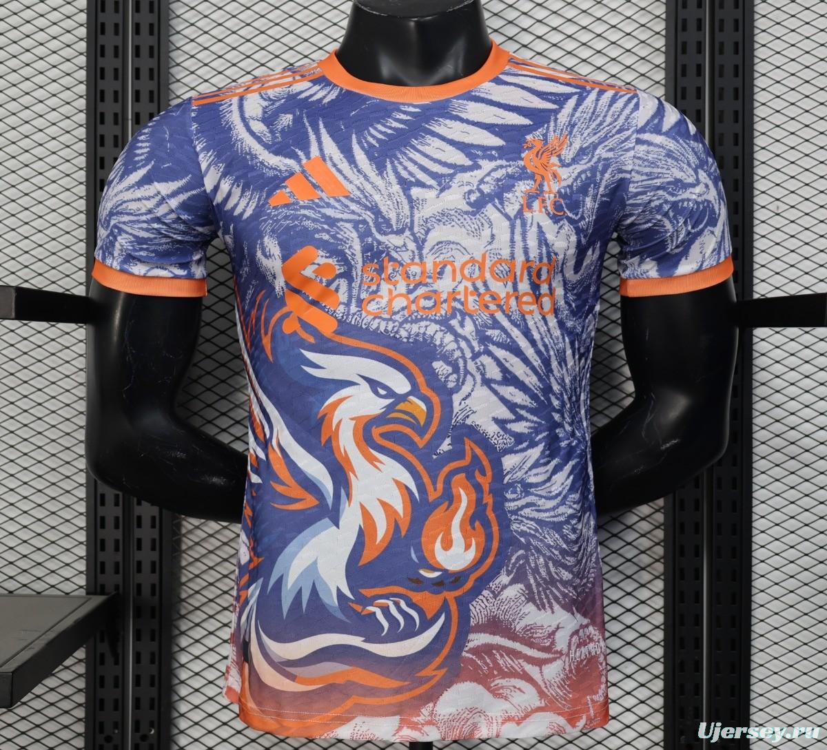 Player Version 25/26 Liverpool Blue with Orange Flaming Bird Special Jersey