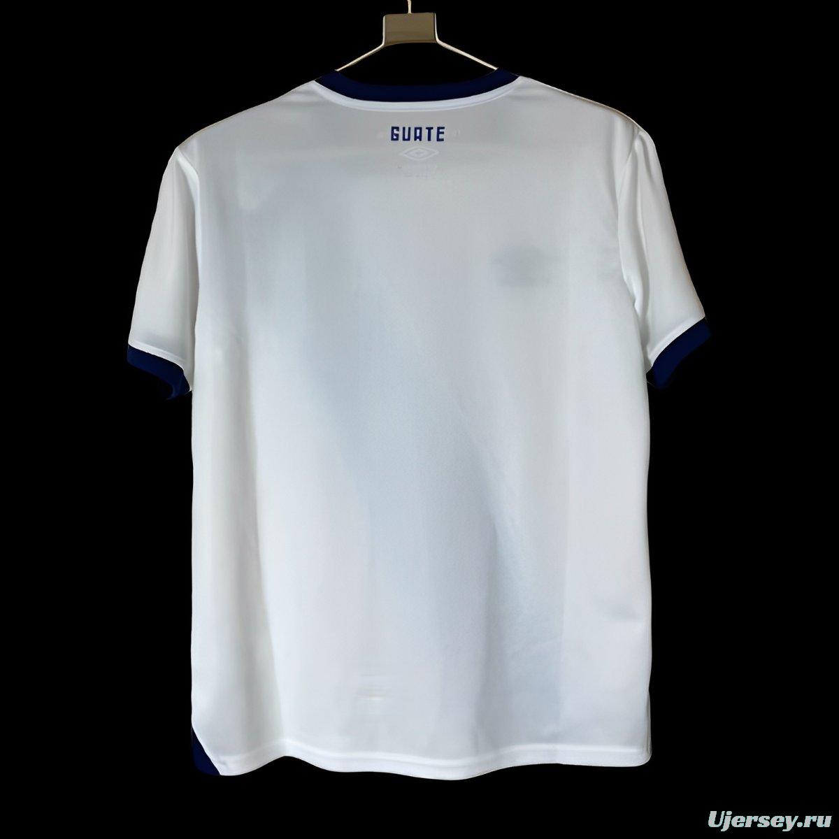 2025 Guatemala White with Navy Blue Diagonal Stripe Jersey