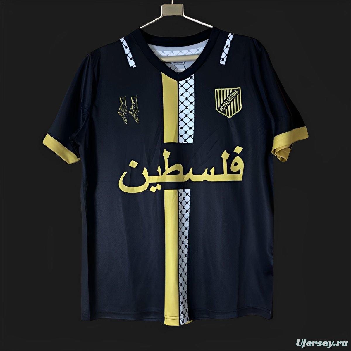 25/26 FC Palestina Black with Gold and Kufiya Pattern Jersey