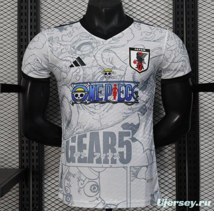 Player Version 2025 Japan White with One Piece Gear 5 Design Jersey