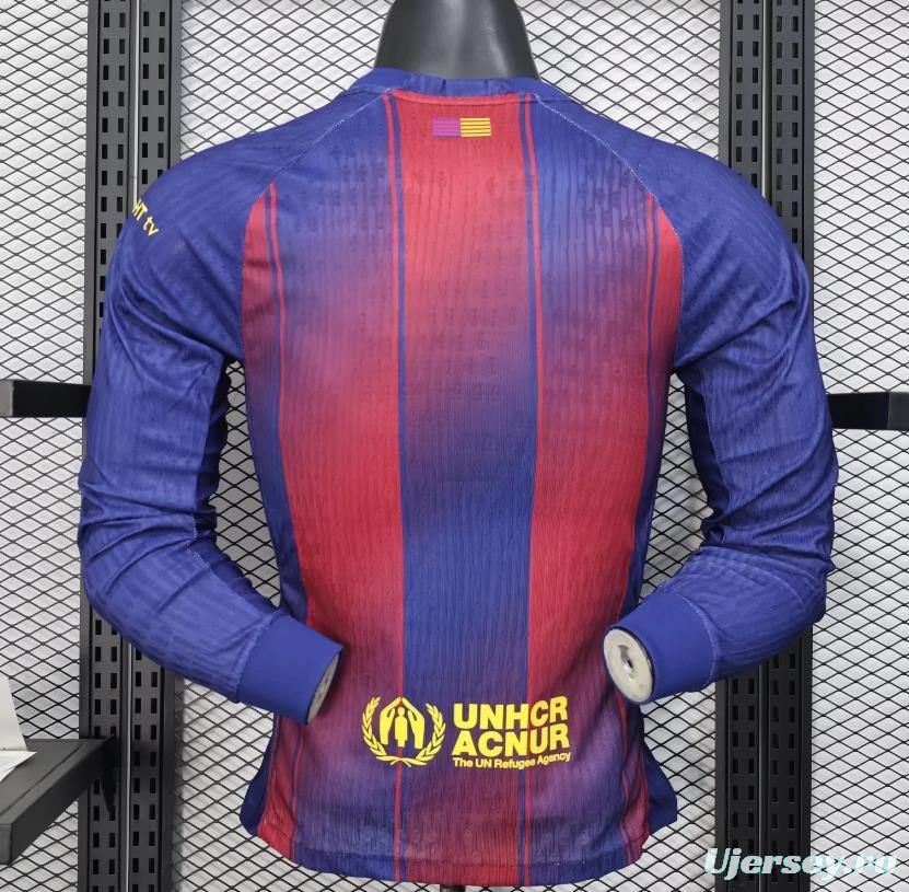 Player Version 25/26 Barcelona Home Long Sleeve Jersey