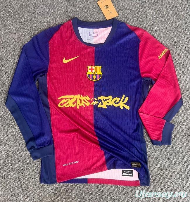 Player Version 24/25 Barcelona x Travis Scott Home Long Sleeve Jersey