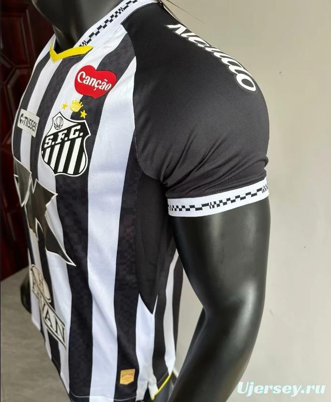 Player Version 25/26 Santos Away Jersey With Full Sponsors