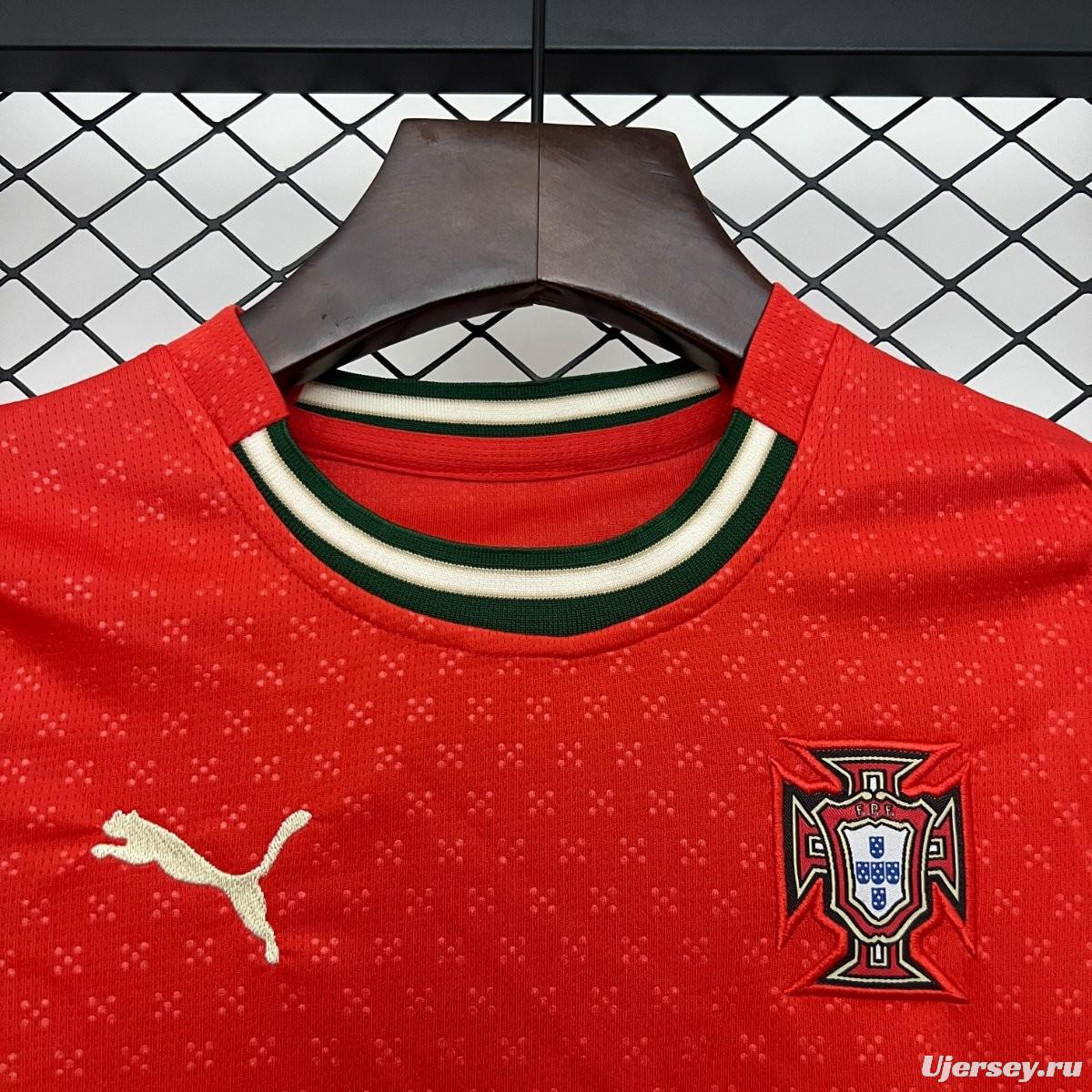 2025 Kids Portugal Home Long Sleeve Jersey