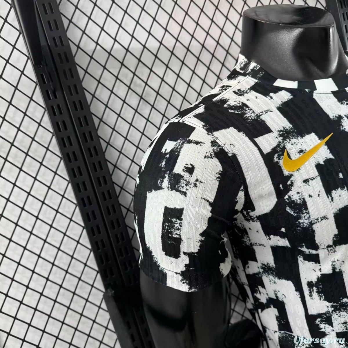 Player Version 25/26 Barcelona White with Abstract Graffiti Pattern Jersey