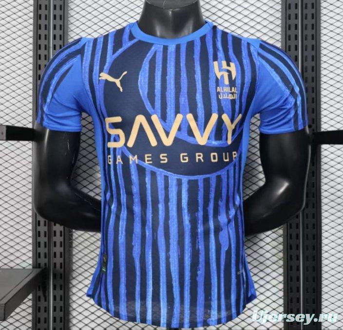 Player Version 25/26 Al Hilal Home Blue with Vertical Stripes Jersey