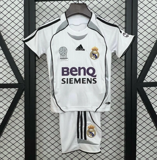 Retro 06/07 Kids Real Madrid Home Size 16-28 Jersey