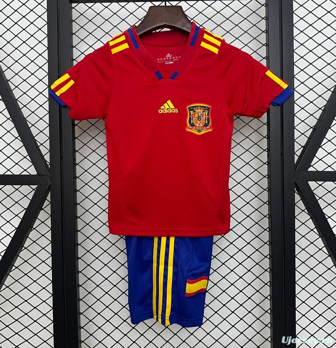 Retro 2010 Kids Spain Home Size 16-28 Jersey