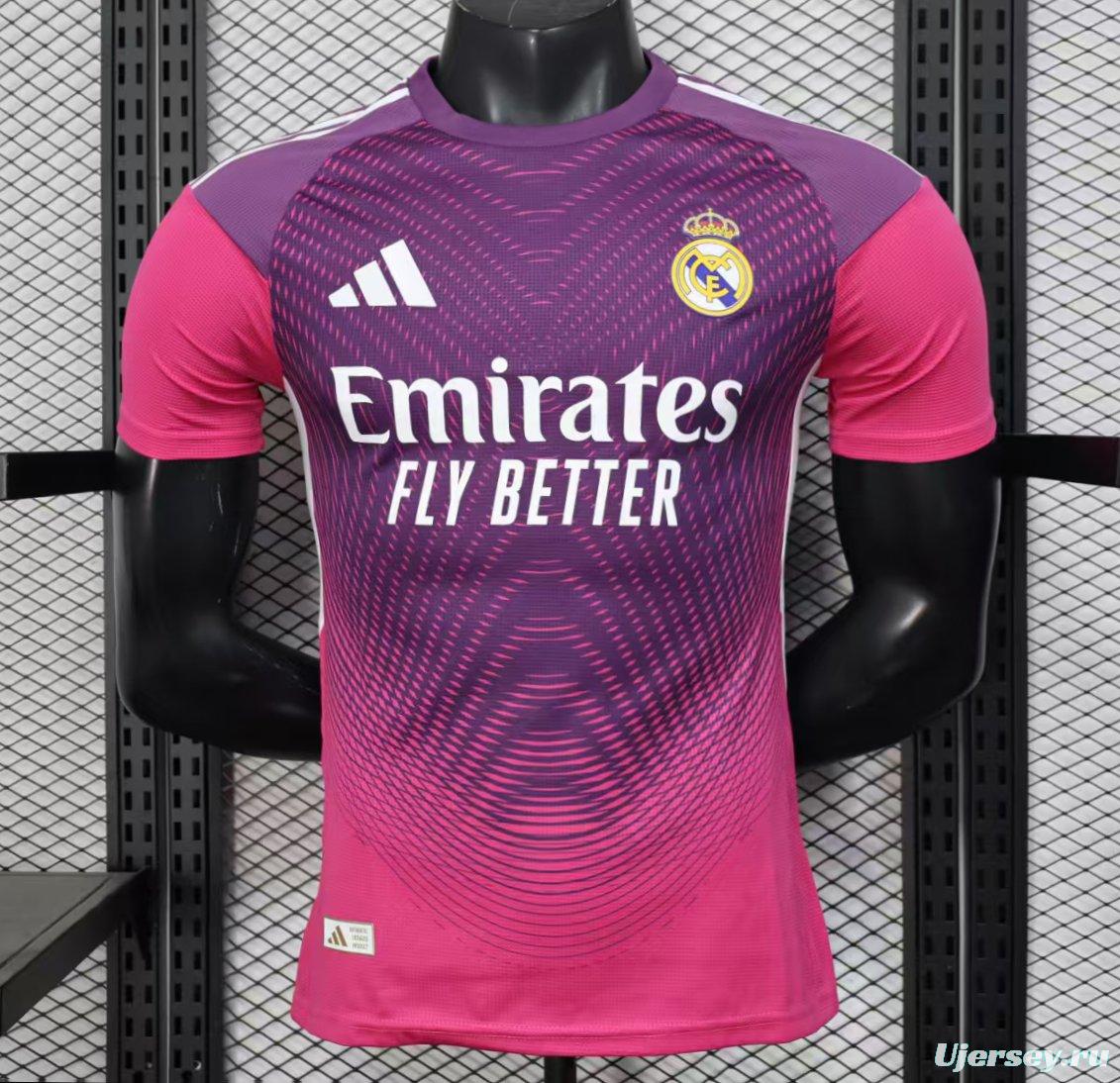 Player Version 25/26 Real Madrid Purple Pink with Geometric Wave Pattern Jersey