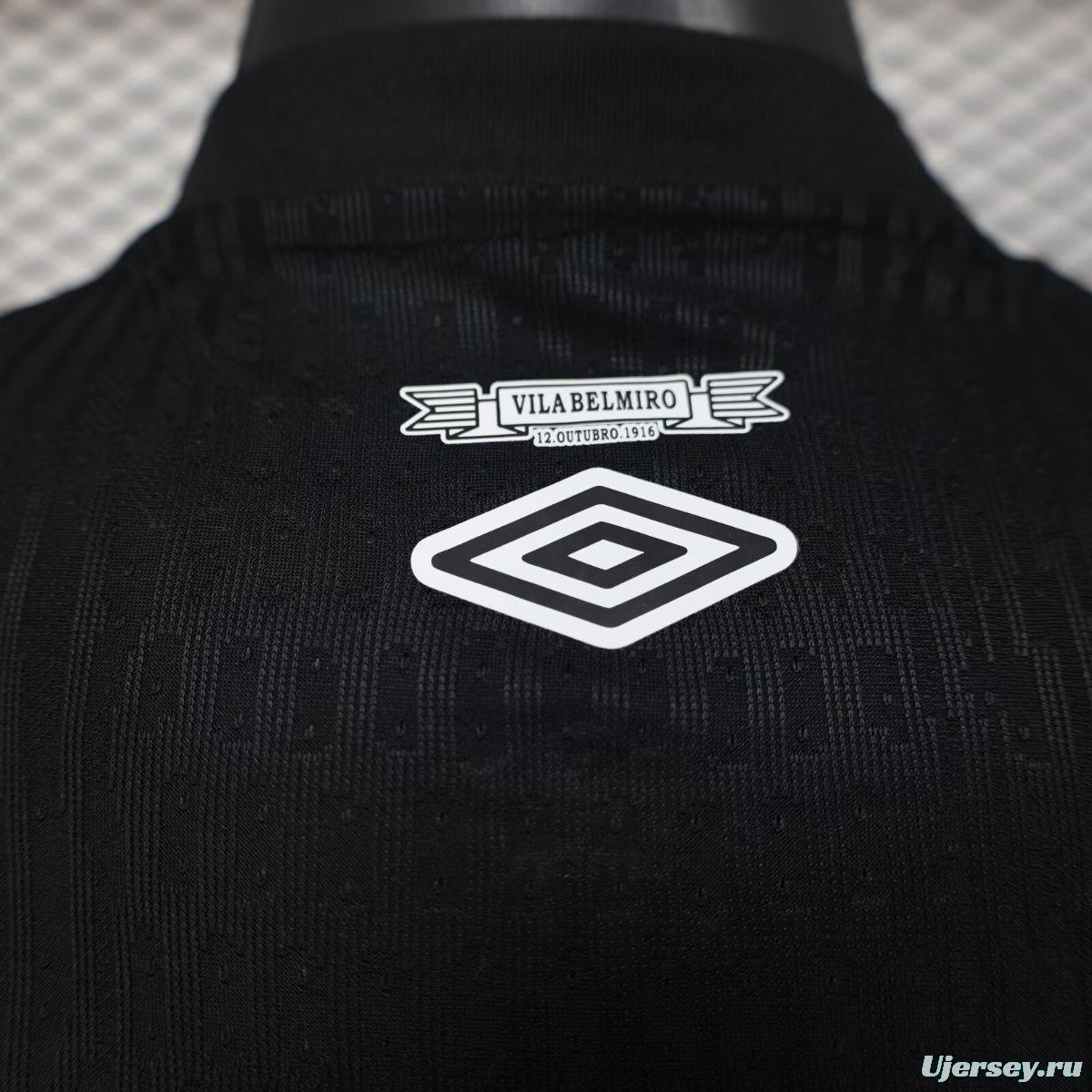 Player Version 25/26 Santos FC Black with Geometric Pattern Jersey