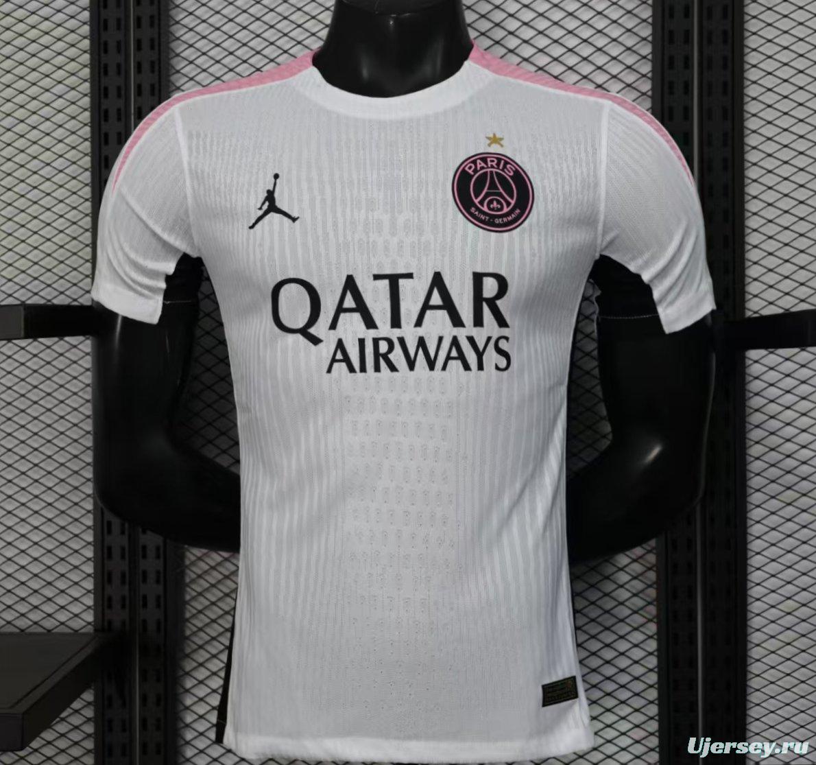 Player Version 25/26 Paris Saint-Germain White with Pink Trim Jersey