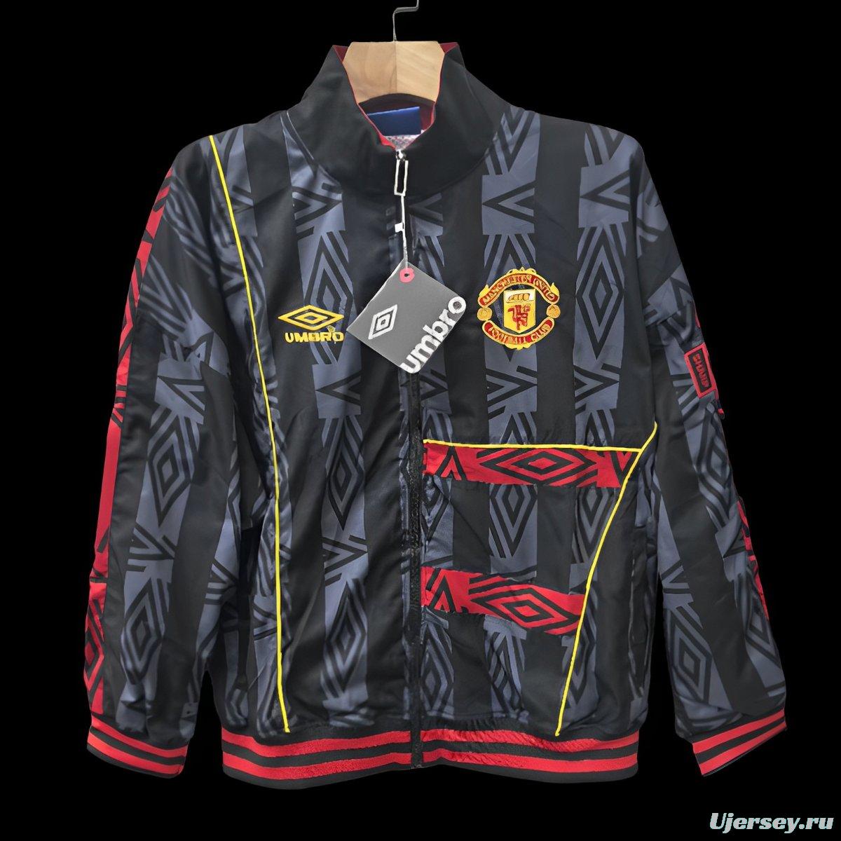 25/26 Manchester United Umbro Heavy Trench Black Coat