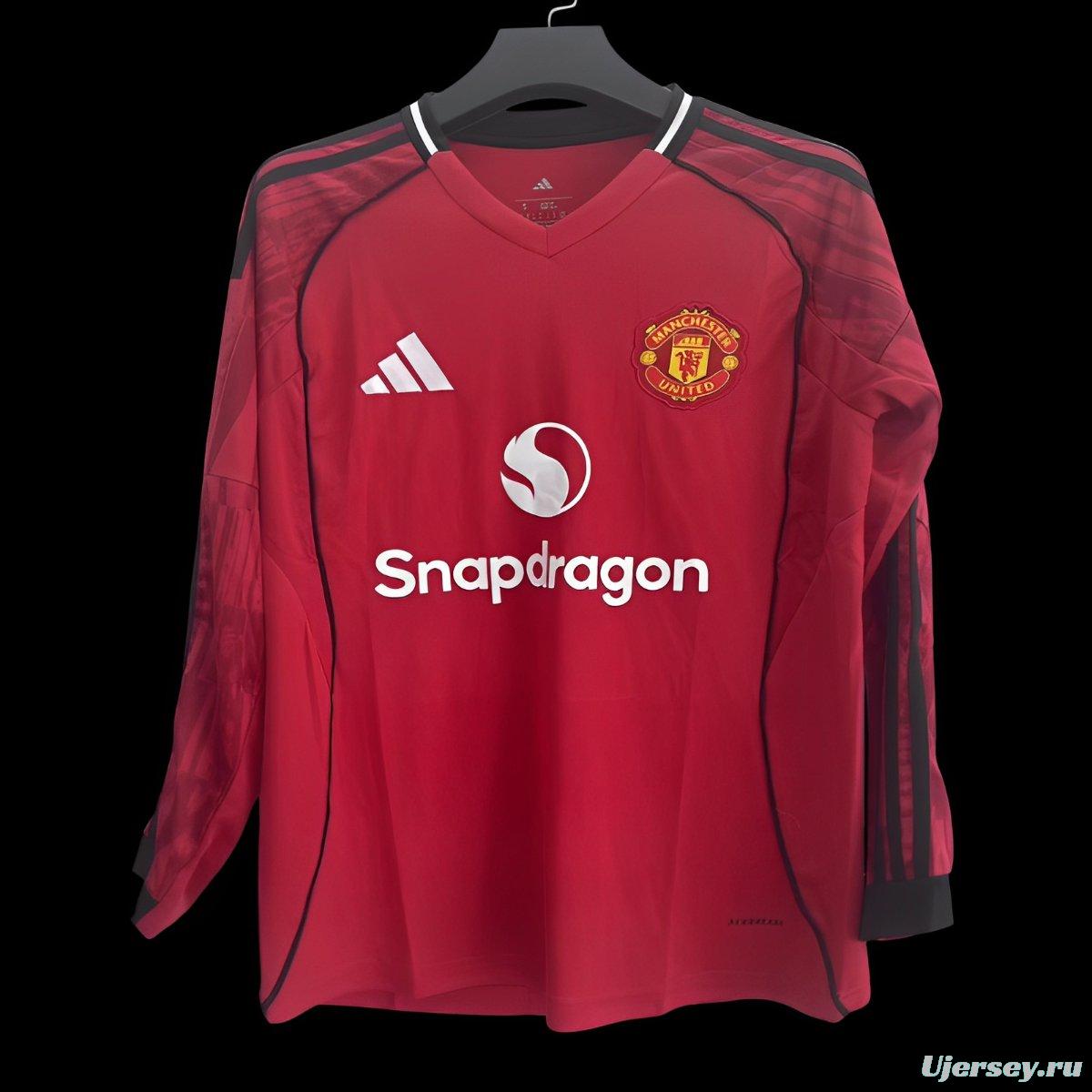 25/26 Manchester United Home Long Sleeve Jersey
