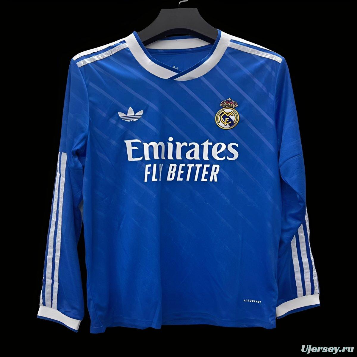 25/26 Real Madrid Third Blue Long Sleeve Jersey