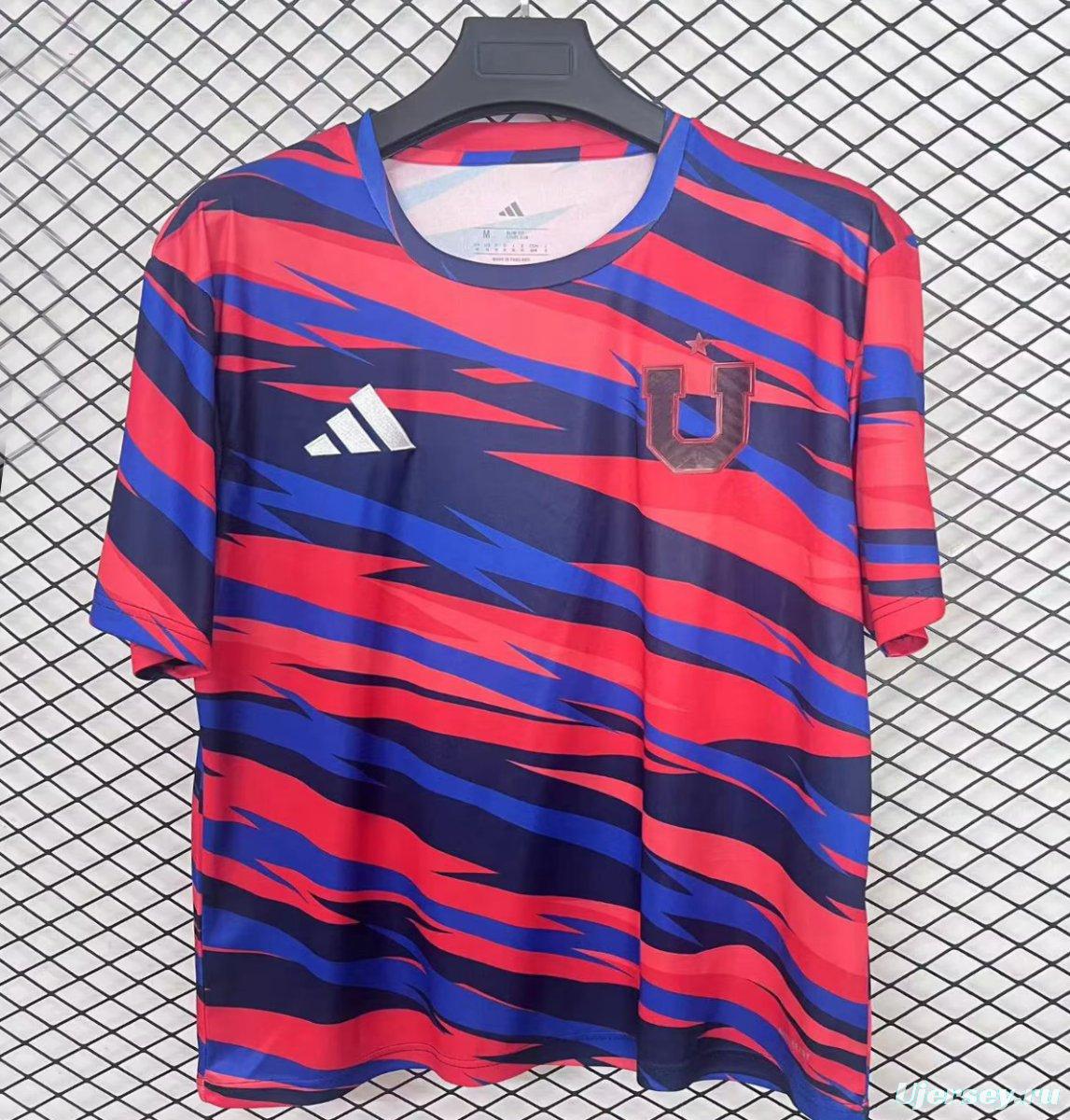 25/26 Club Universidad de Chile Blue/Red Pre-Match Jersey
