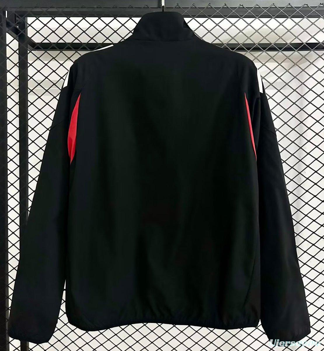 25/26 Benfica BLACK Full Zipper Windbreaker