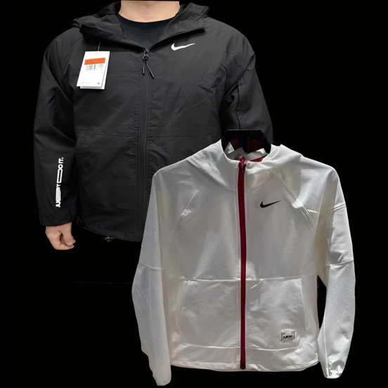 2025 NIKE White/Black Casual Jacket Windbreaker - 2 Colors