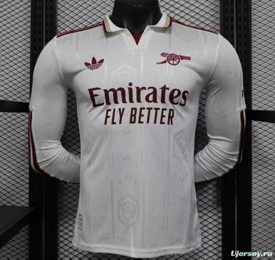 Player Version 25/26 Arsenal Third Long Sleeve White Jersey