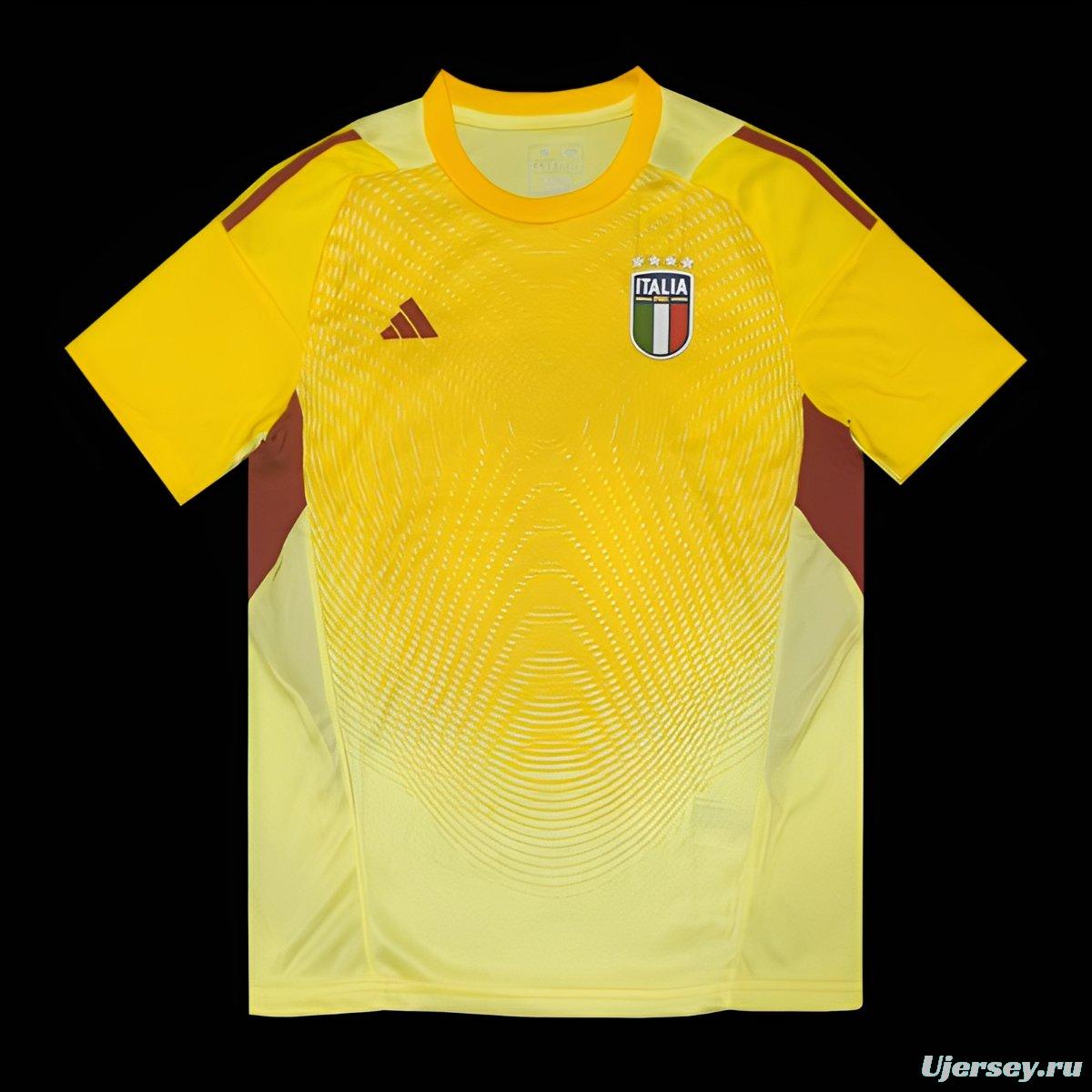 2025 Italy Yellow Goalkeeper Jersey