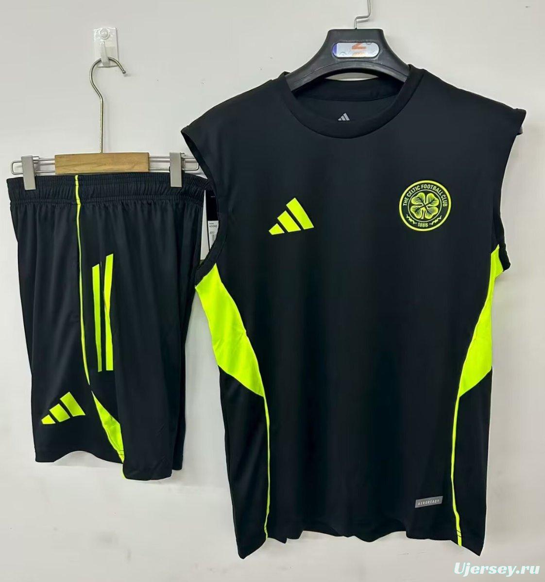 25/26 Celtics Vest Jersey Black+ Shorts