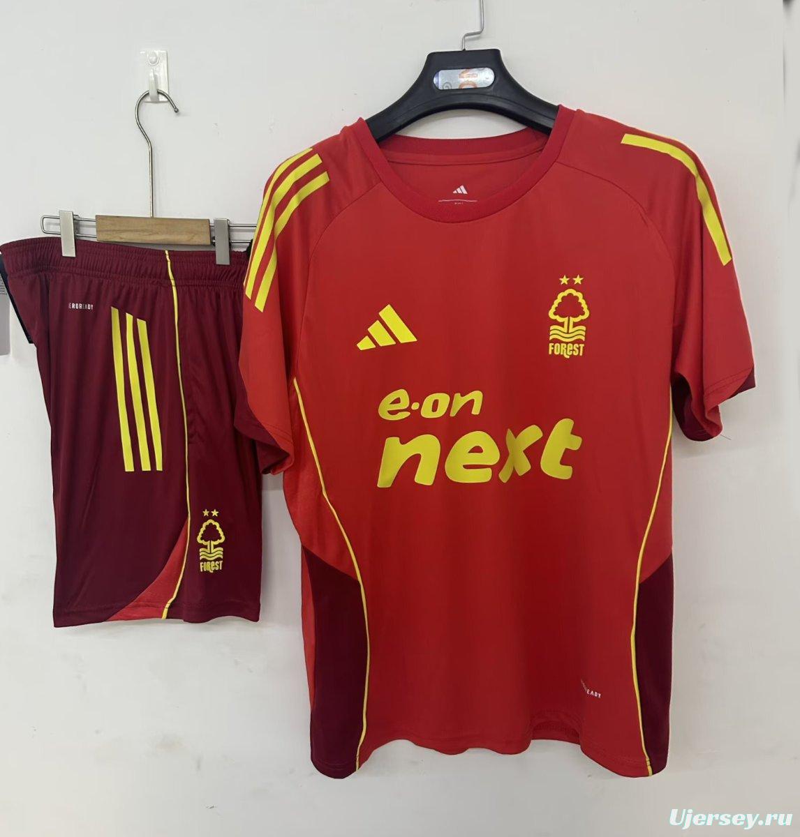 25/26 Nottingham Forest Pre-Match Training Jersey Red+ Shorts