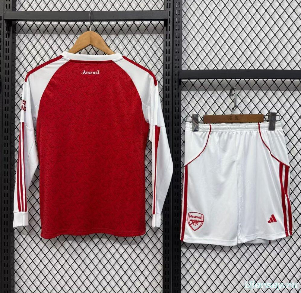 25/26 Kids Arsenal Home Long Sleeve Jersey