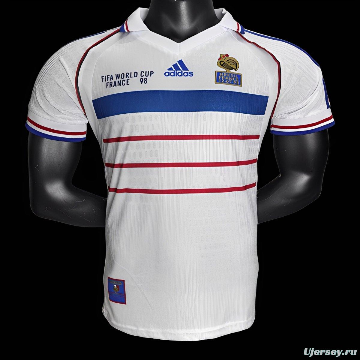Player Version Retro 1998 France Away White Jersey