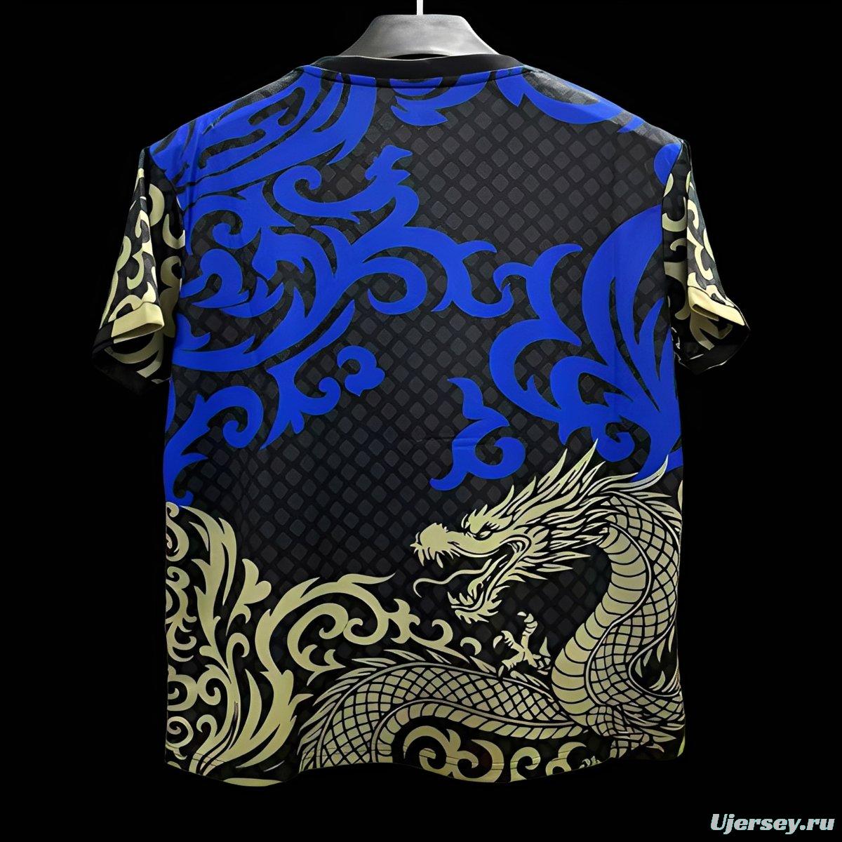 25/26 FC Porto Black with Blue Dragon and Gold Pattern Jersey
