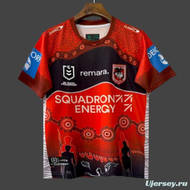 25/26 St George Illawarra Dragons Red with Indigenous Art Jersey