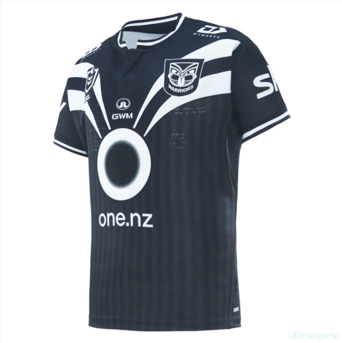 25/26 New Zealand Warriors Navy with White Diagonal Stripes Jersey