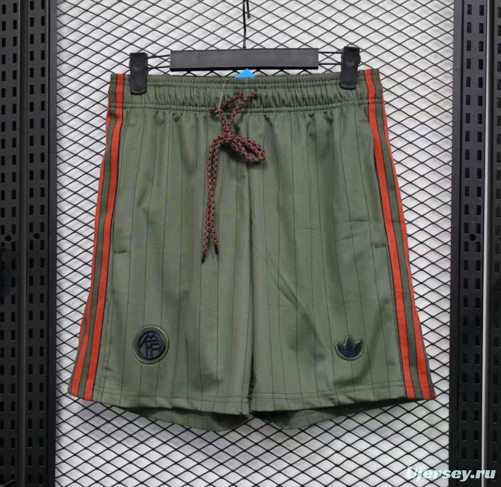 Player Version 25/26 Bayern Munich Olive Green with Orange Side Stripes Shorts