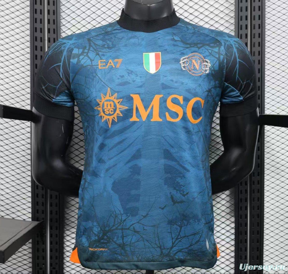 Player Version 25/26 Napoli Halloween Blue Jersey-Glow In Dark