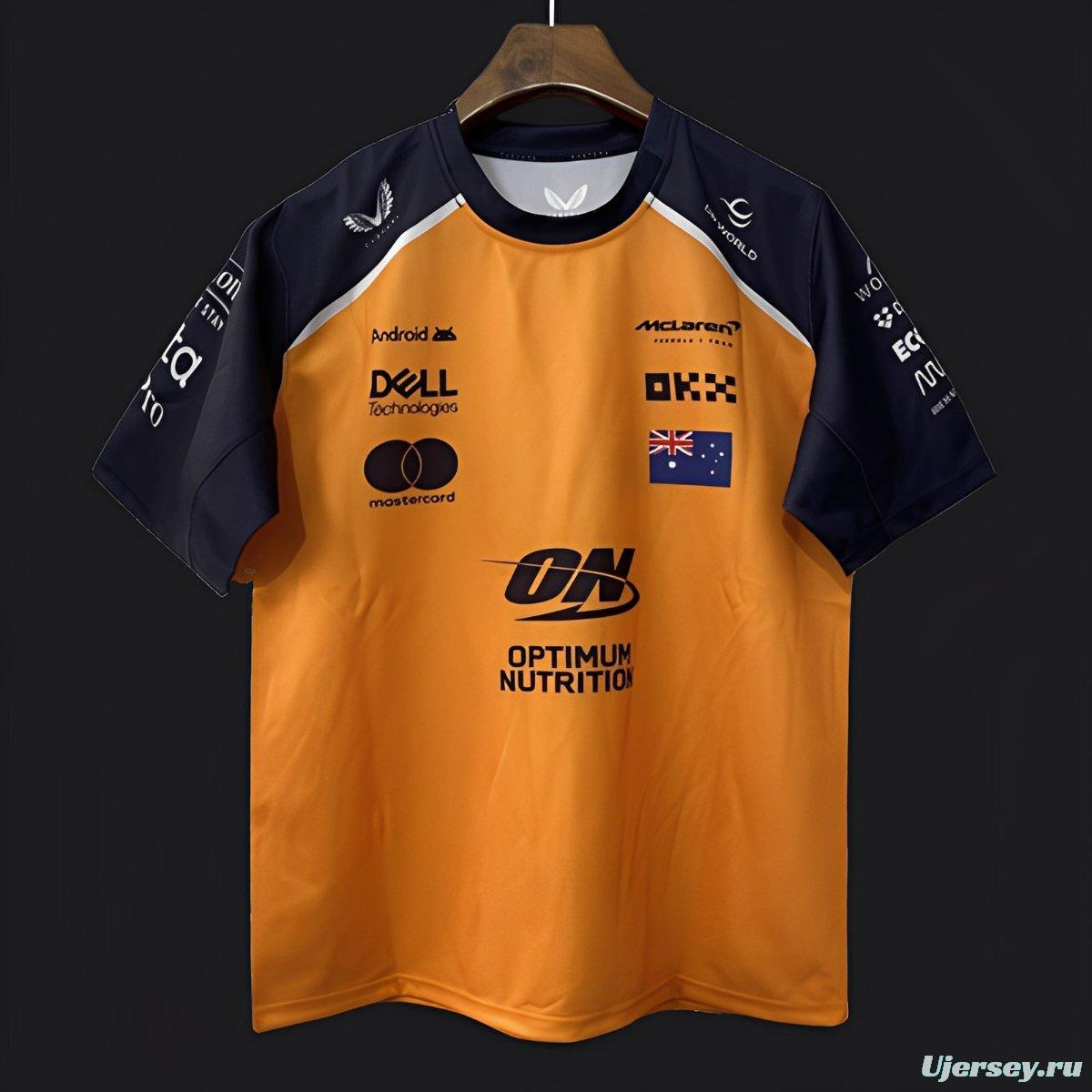 2026 F1 McLaren Racing Papaya Orange with Black Raglan Sleeves Jersey