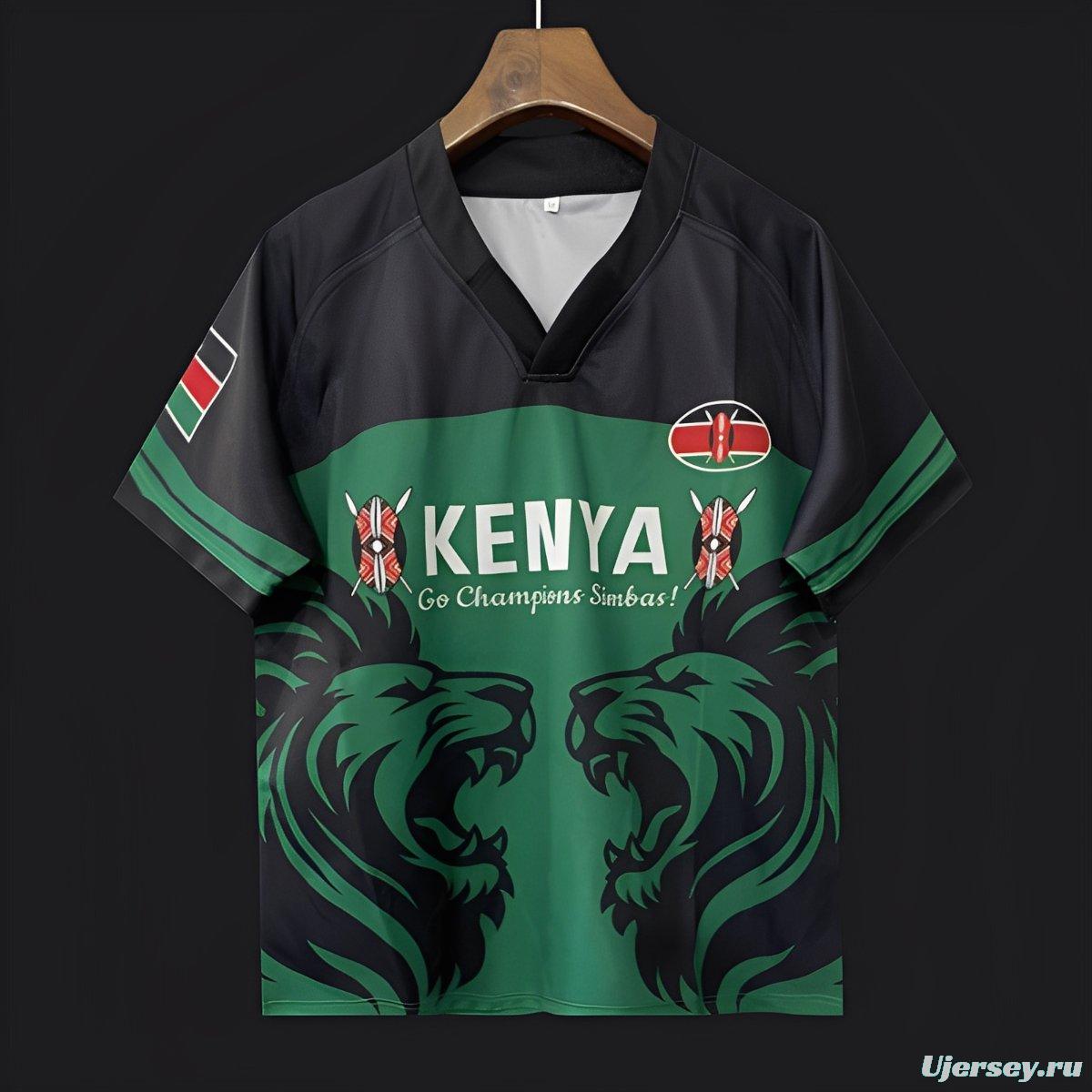 2026 Kenya Simbas Green with Double Lion Design Jersey