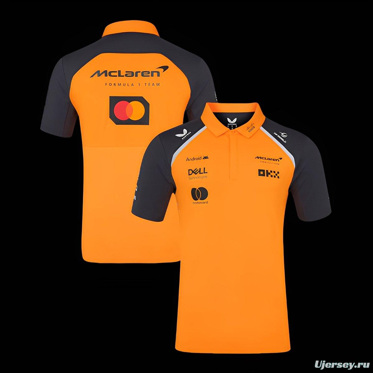 2026 F1 McLaren Formula 1 Team Orange with Black Panels Polo Shirt