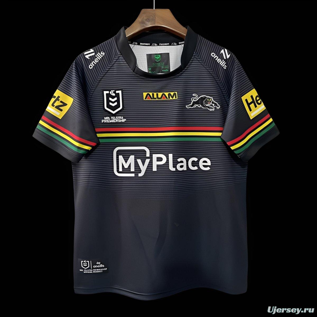 25/26 Penrith Panthers Black with Rainbow Horizontal Stripes Jersey