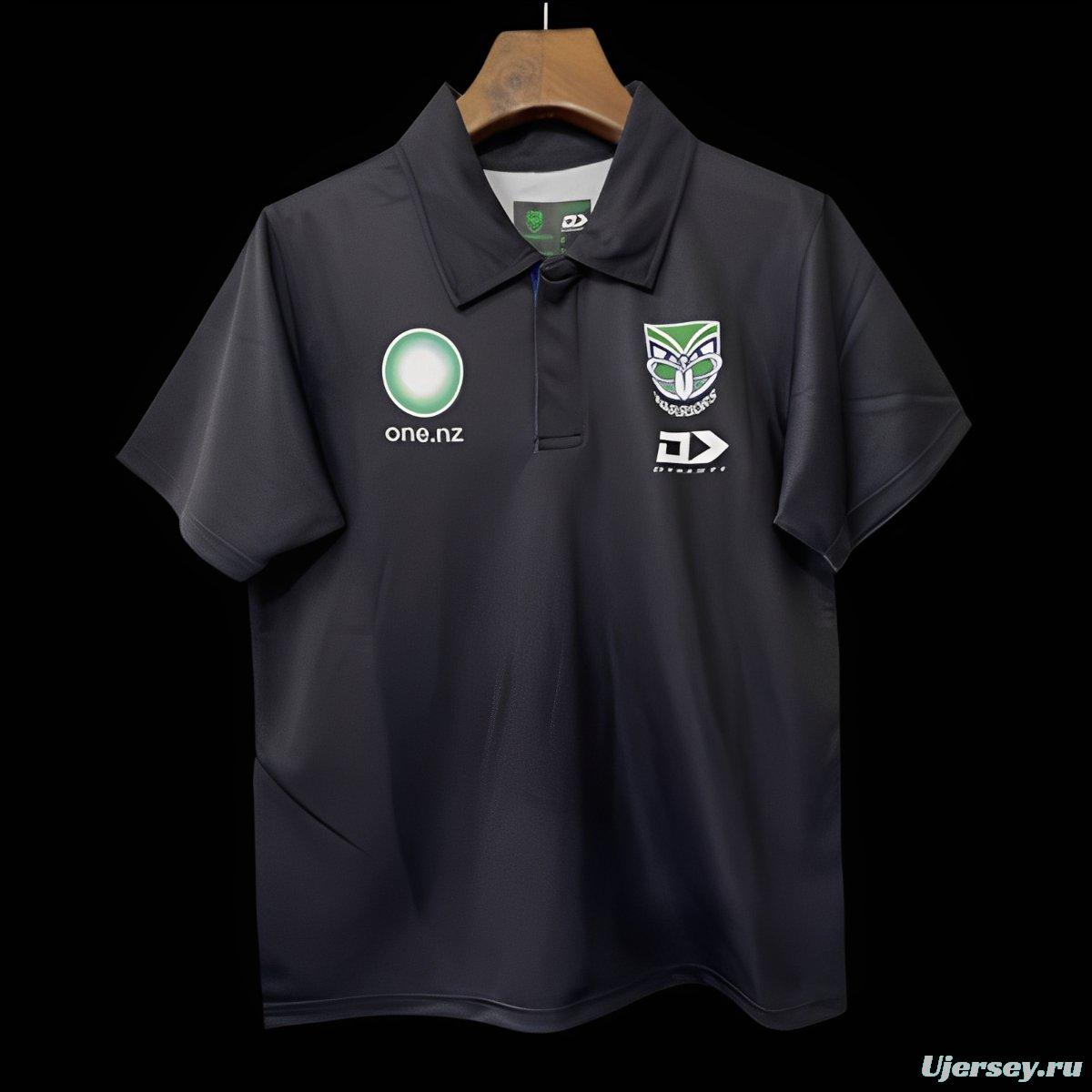 25/26 New Zealand Warriors Black Polo Shirt