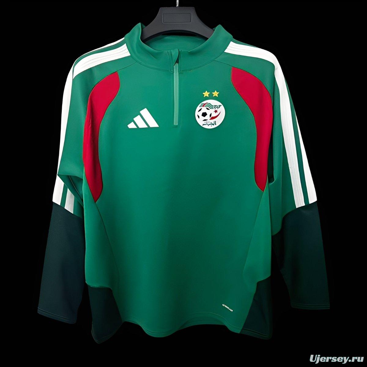2026 Algeria Green Half Zipper Jacket