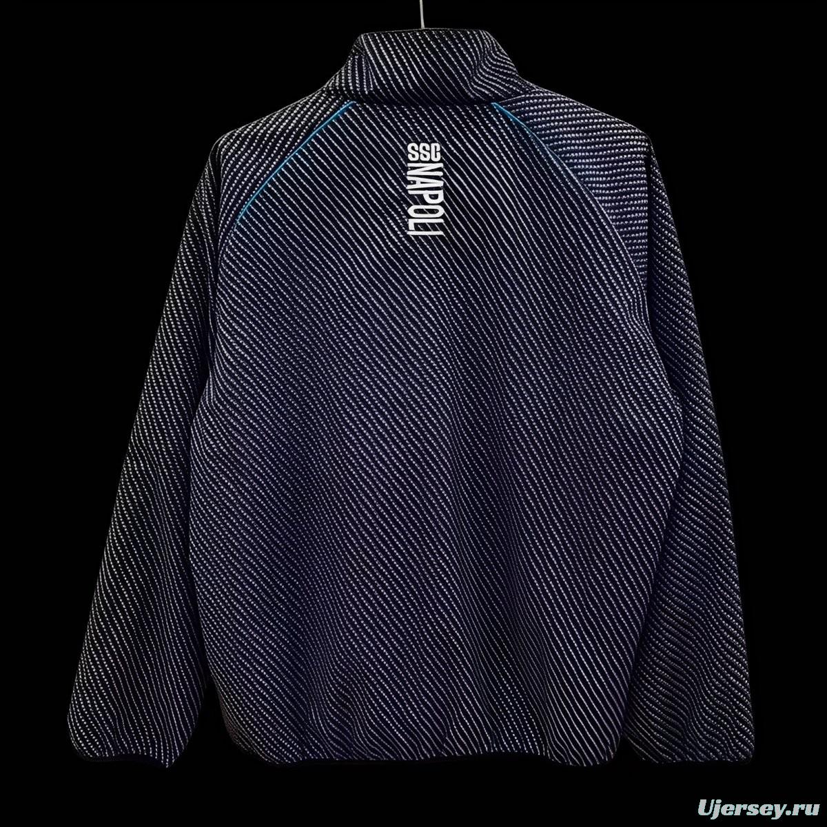 25/26 Napoli Navy with Diagonal Stripe Pattern Windbreaker